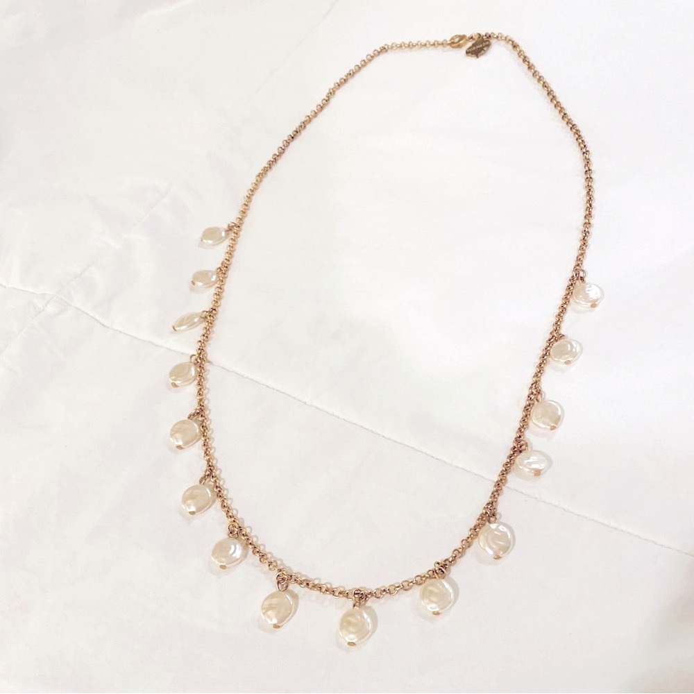 Vintage Fornash signed Necklace w/ Coin Pearls